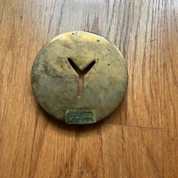 NYC subway token paperweight brass - Picture 3 of 3